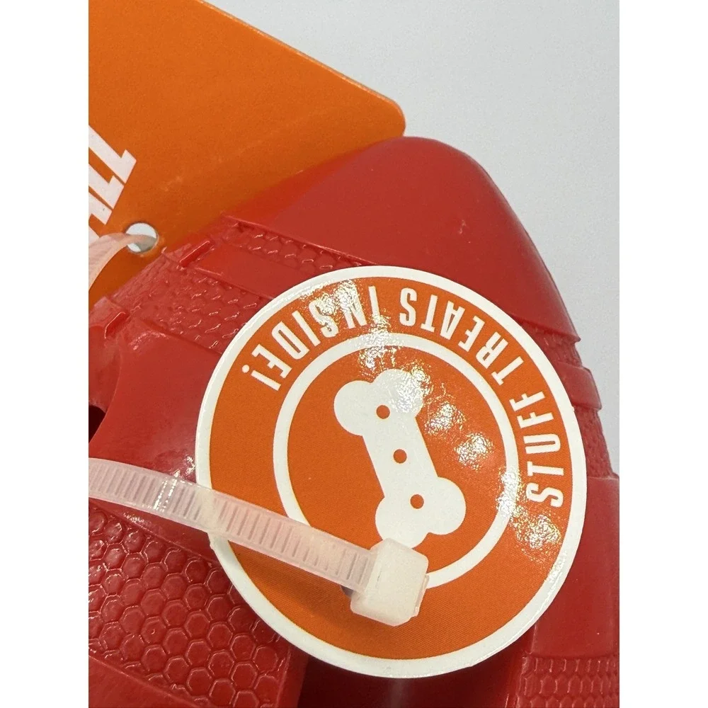 Nerf Dog Treat Football Dog Toy 6 Inch Red Rubber Interactive Dispenser 2870